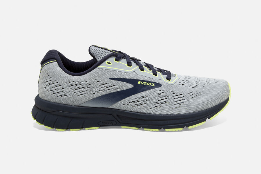 Brooks Men's Anthem 4 Road Running Shoes Quarry/Navy/Sunny Lime ( USXFK3602 )